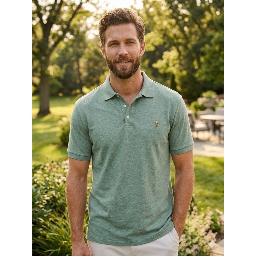 Polo Ralph Lauren Men’s Heather Green Polo Shirt Size XL